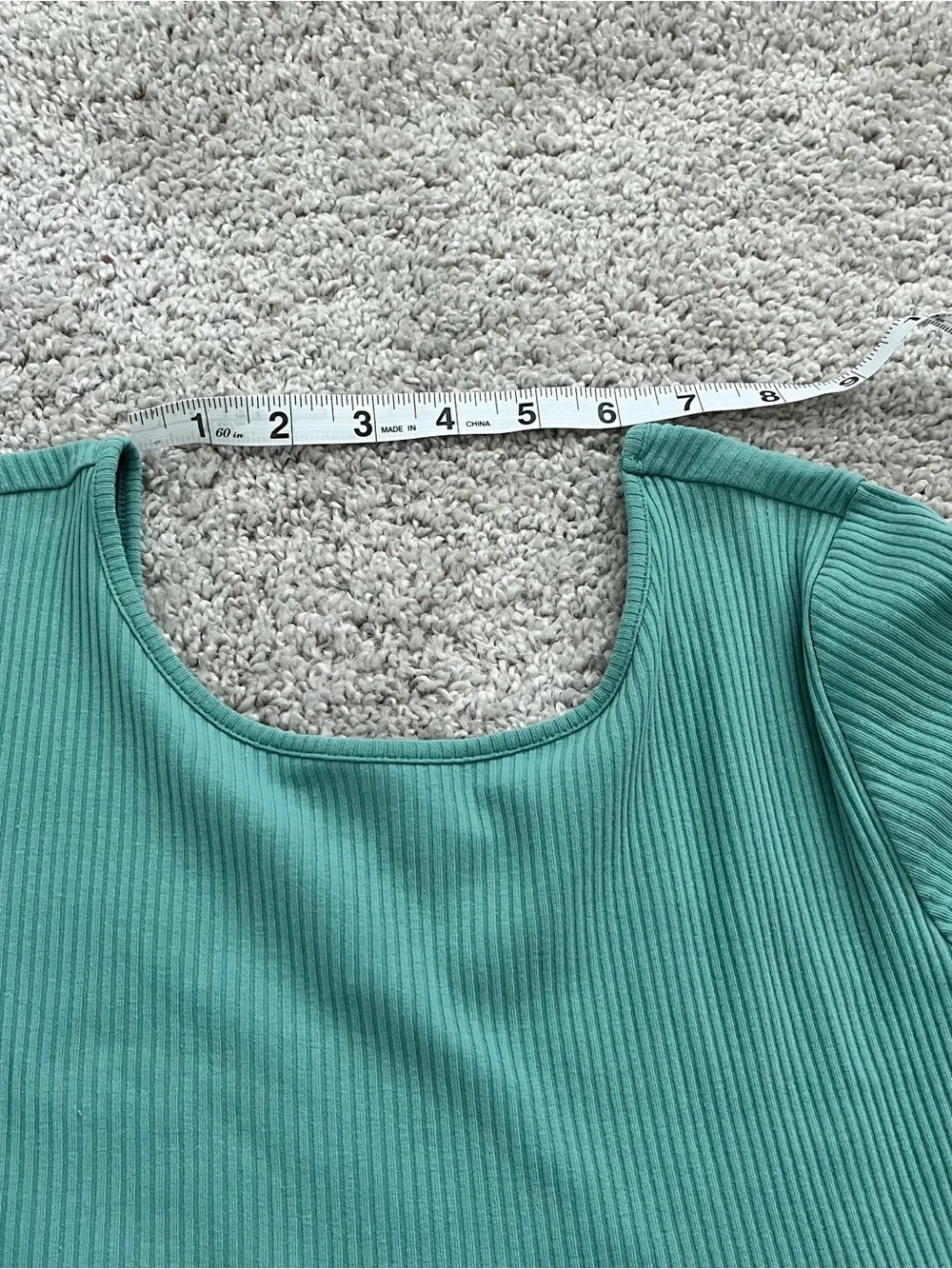 Old Navy Teal Ribbed Short-Sleeve A-Line Kids Dress